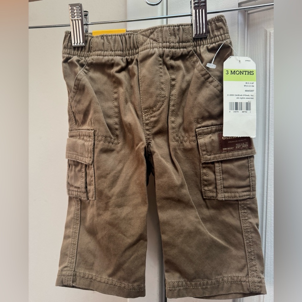 OshKosh B'gosh Brown Cargo Pants for Infants. 3 Months